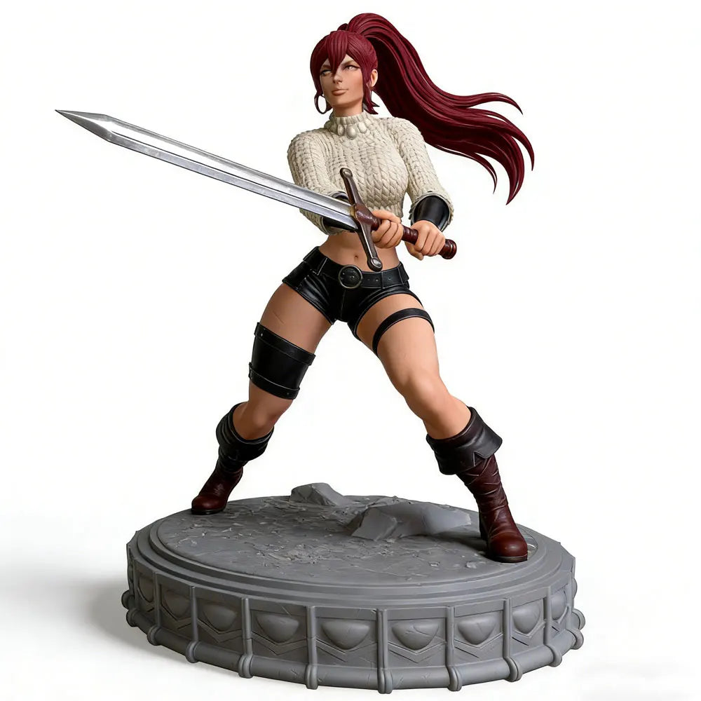 75mm Female Samurai Warrior, Resin Model Figure Kit, Unassembled and Unpainted