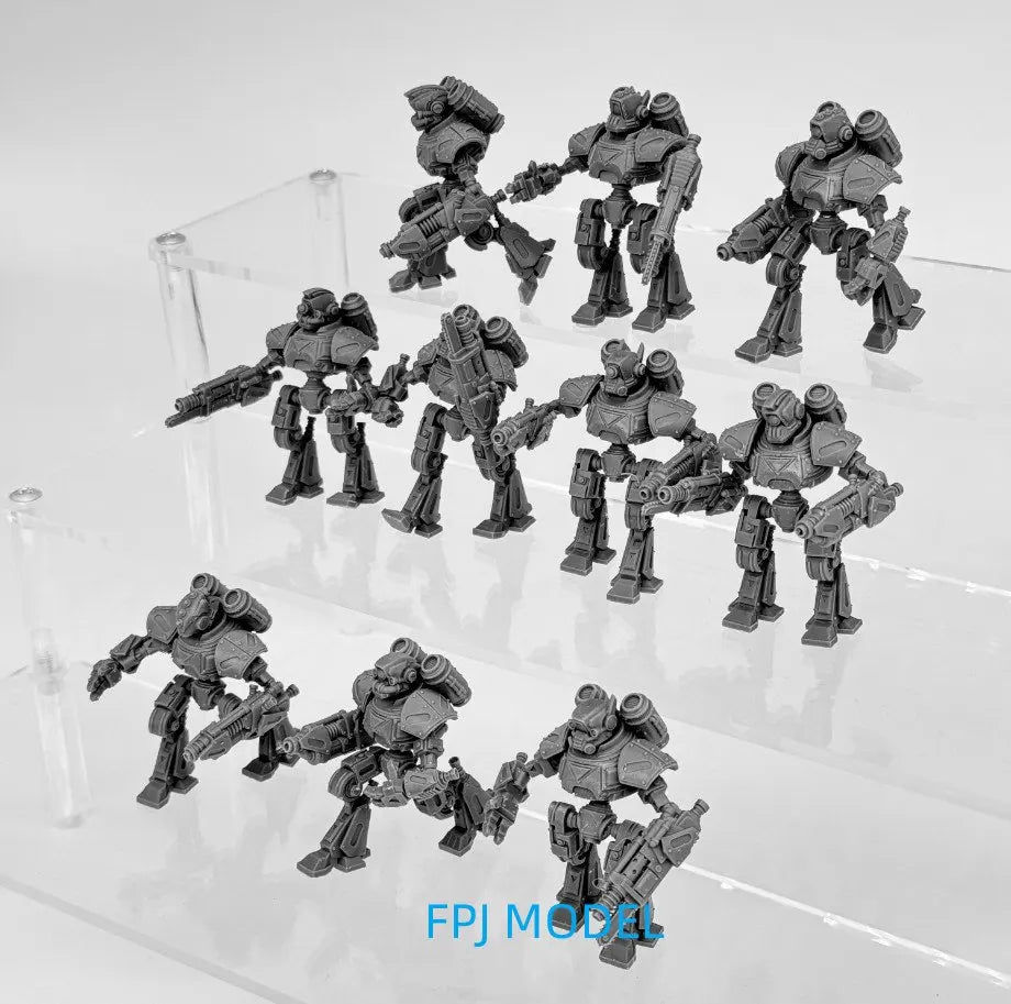 28mm Scavenger Mechanods, 12 Figures, Resin Model Figure Kit, Sci-Fi Theme, Unassembled and Unpainted