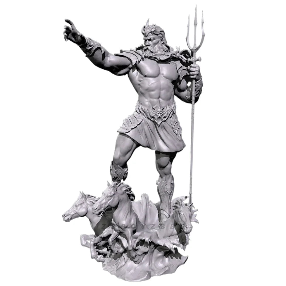 90mm Poseidon, Resin Model Figure Kit, Mythology Theme, Unassembled and Unpainted