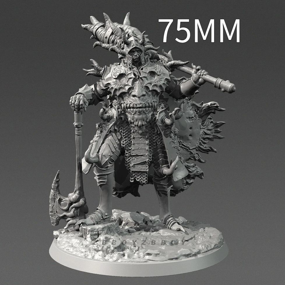 75mm Demon King of Earth, Resin Model Figure Kit, Fantasy Theme, Unassembled and Unpainted