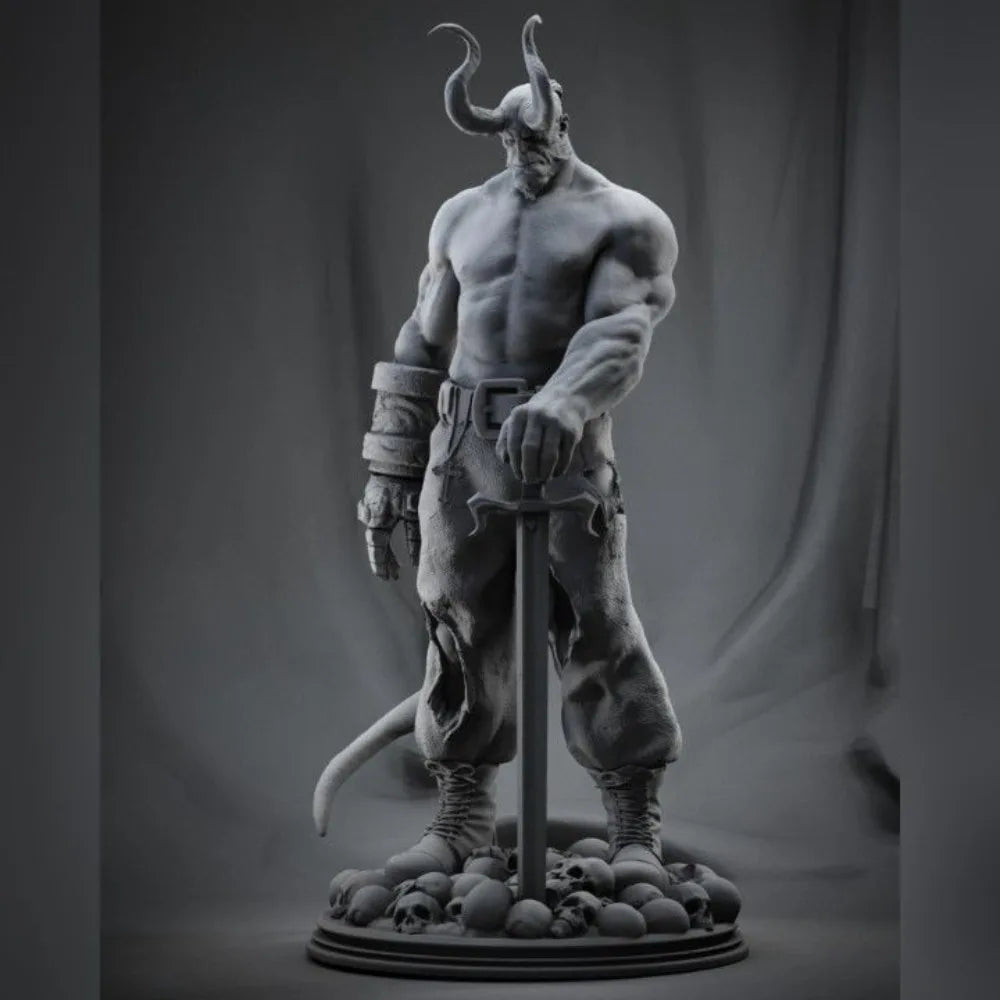 Red Demon Warrior, Resin Model Figure Kit, Fantasy Theme, Unassembled and Unpainted