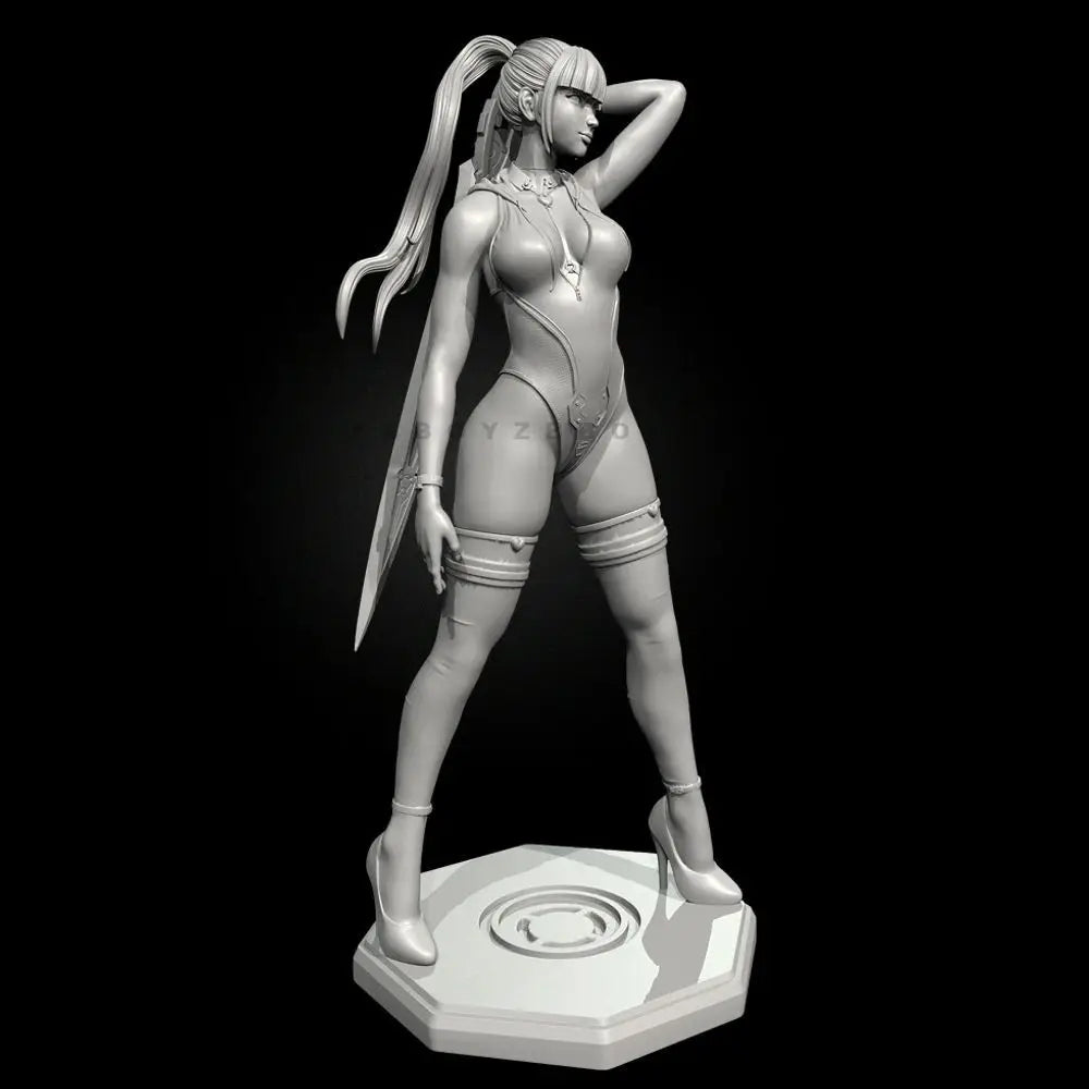 38mm Female Warrior Knight, Resin Model Figure Kit, Anime Theme, Unassembled and Unpainted