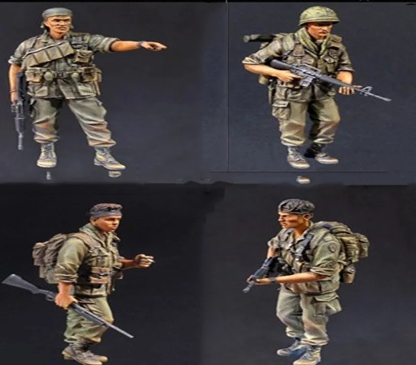 1/35 Modern Infantry Squad with Commander, 4 Figures, Resin Model Figure Kit, Unassembled and Unpainted