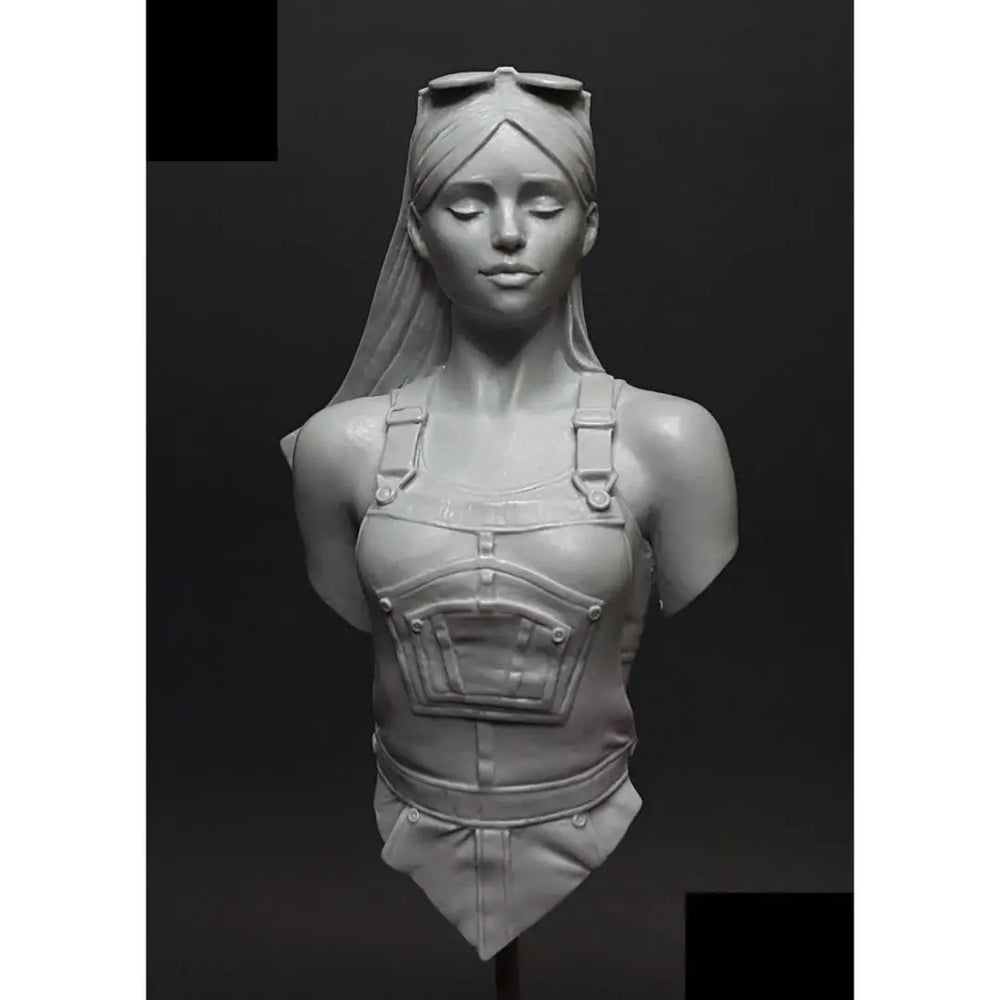 75mm Female Tactical Warrior, Resin Model Bust Kit, Unassembled and Unpainted