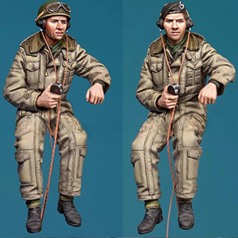 1/35 WWII British Paratroopers with Combat Goggles, 2 Figures, Resin Model Figure Kit, Unassembled and Unpainted