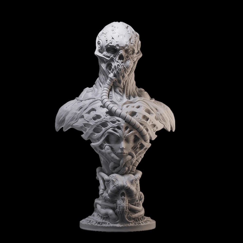 50mm Skull with Ornate Base, Resin Model Bust Kit, Fantasy Theme, Unassembled and Unpainted