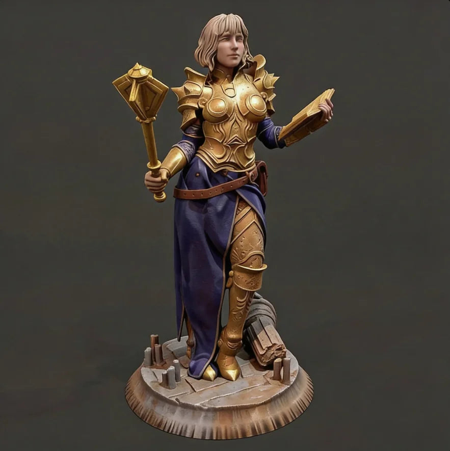 75mm Warrior Mage, Resin Model Figure Kit, Fantasy Theme, Unassembled and Unpainted