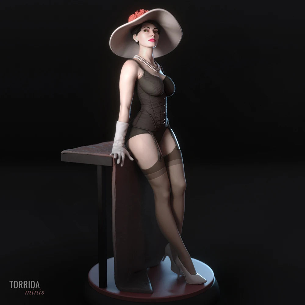 1/24 Vintage Pinup Woman, Resin Model Figure Kit, Unassembled and Unpainted