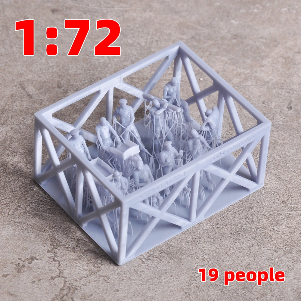 1/35 Modern Civilian Workers, 12 Figures, Resin Model Figure Kit, Unassembled and Unpainted