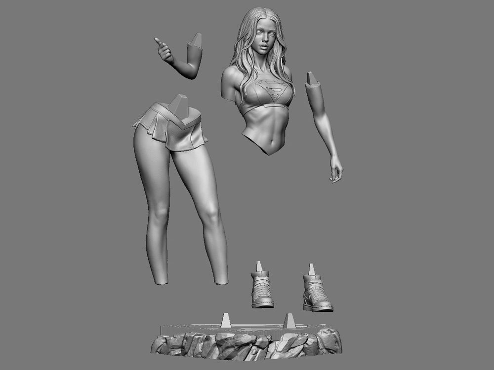 270mm Supergirl, Resin Model Figure Kit, Anime Theme, Unassembled and Unpainted