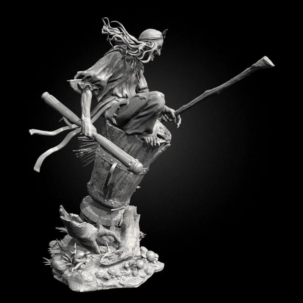 95mm Baba Yaga Witch, Resin Model Figure Kit, Mythology Theme, Unassembled and Unpainted