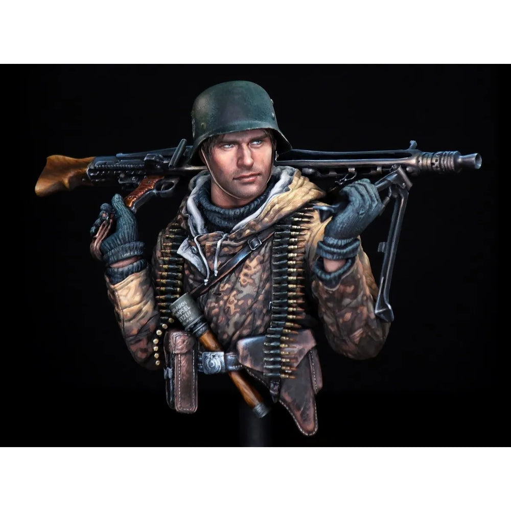 1/10 WWII German MG42 Gunner, Resin Model Figure Kit, Unassembled and Unpainted