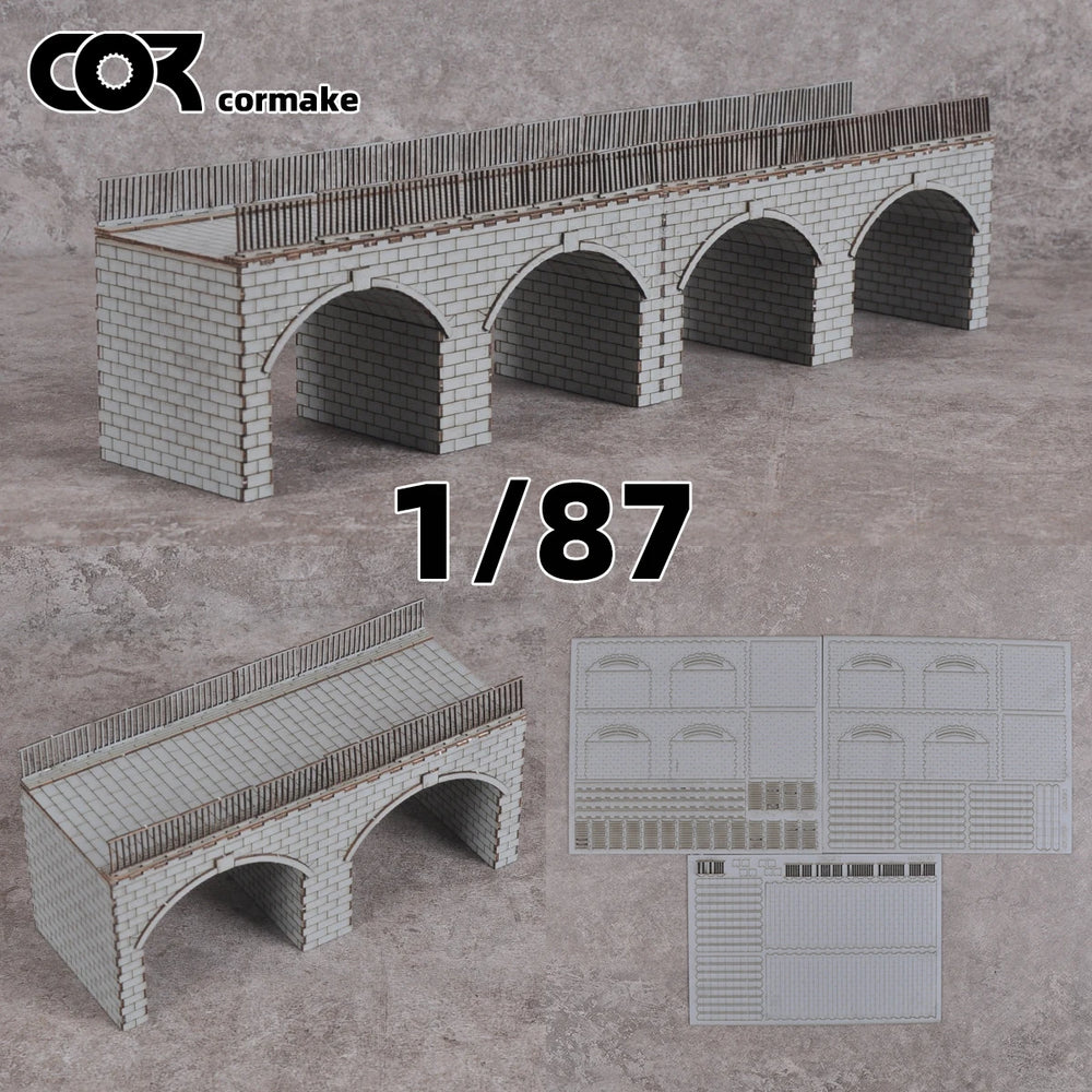 1/87 Modern Railway Bridge, Resin Model Diorama Kit, Historical Theme, Unassembled and Unpainted
