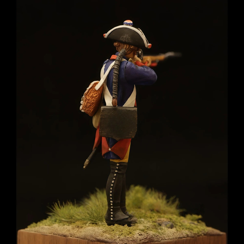 54mm Napoleonic Prussian Musketeer, Resin Model Figure Kit, Unassembled and Unpainted