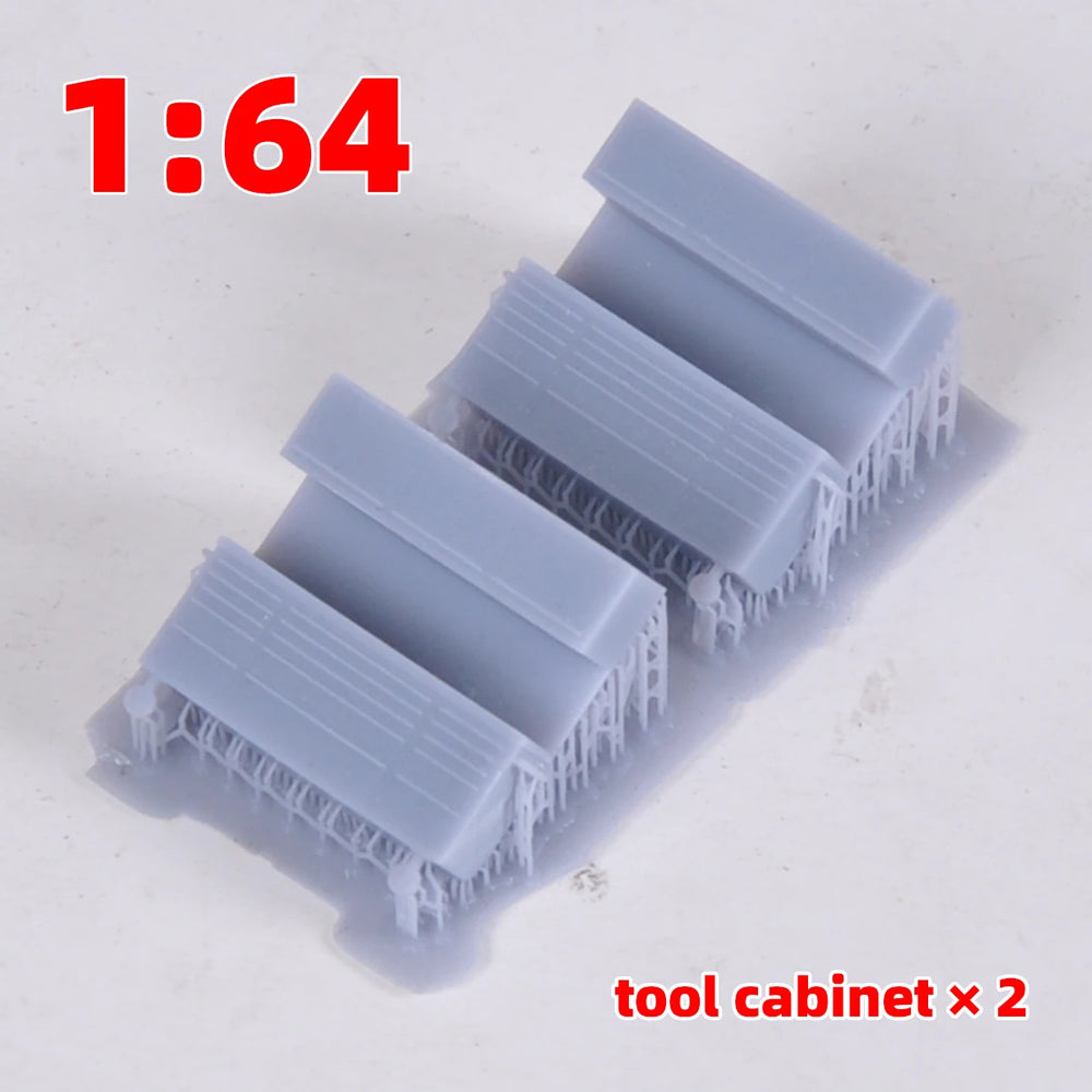 1/35 Tool Cabinet & Chest Set, Resin Model Accessory Kit, Historical Theme, Unpainted