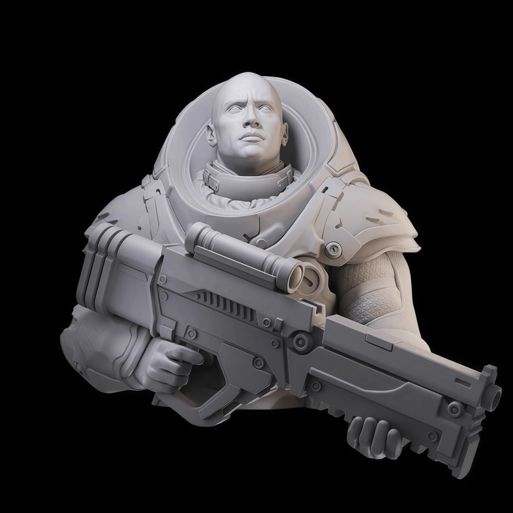 1/10 Space Trooper, Resin Model Bust Kit, Sci-Fi Theme, Unassembled and Unpainted
