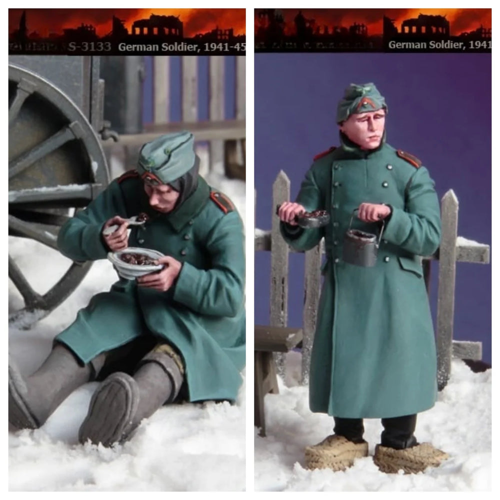 1/35 WWII German Soldiers & Children, 6 Figures, Resin Model Figure Kit, Unassembled and Unpainted