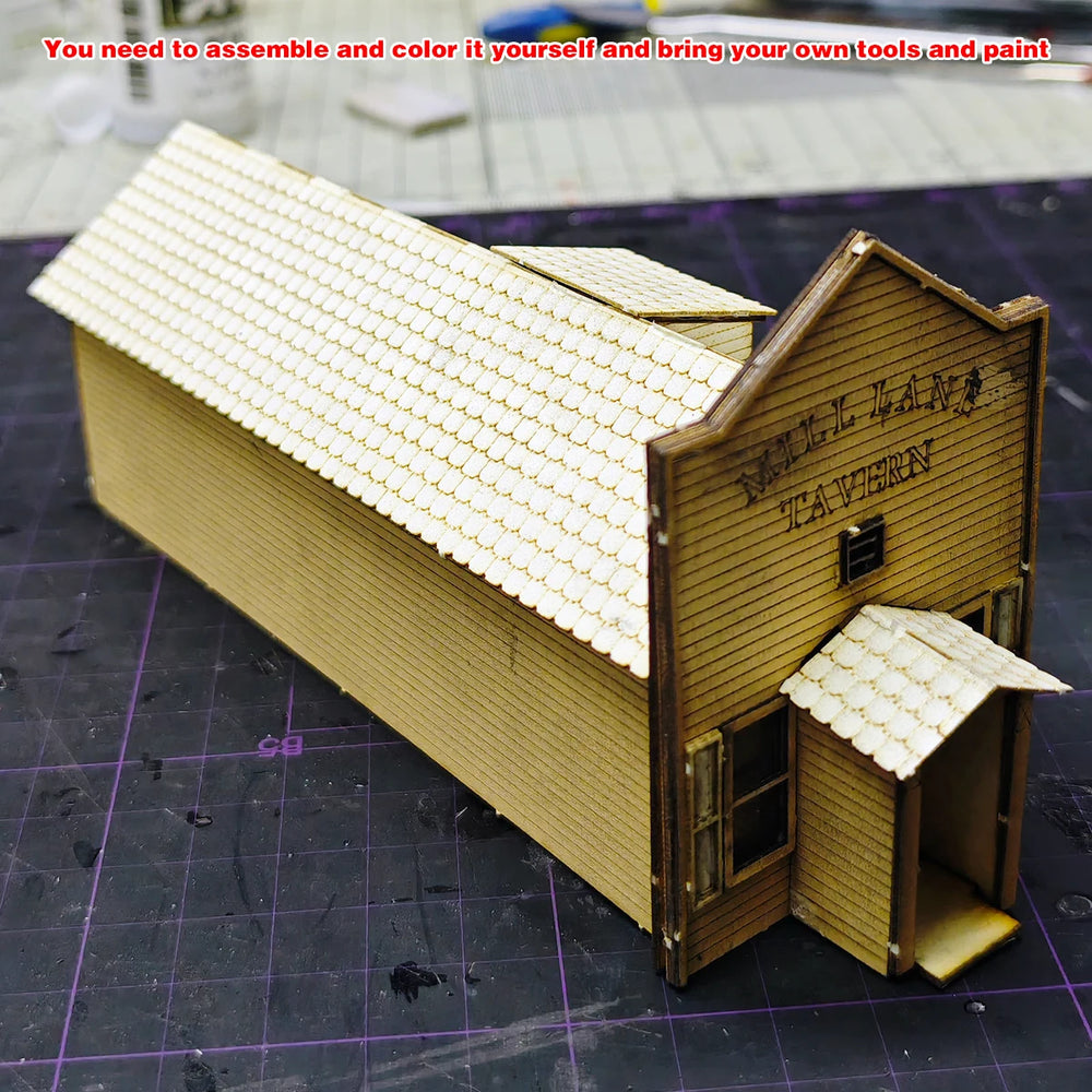 1/87 Victorian Railway Station Pub, Resin Model Terrain Kit, Historical Theme, Unpainted