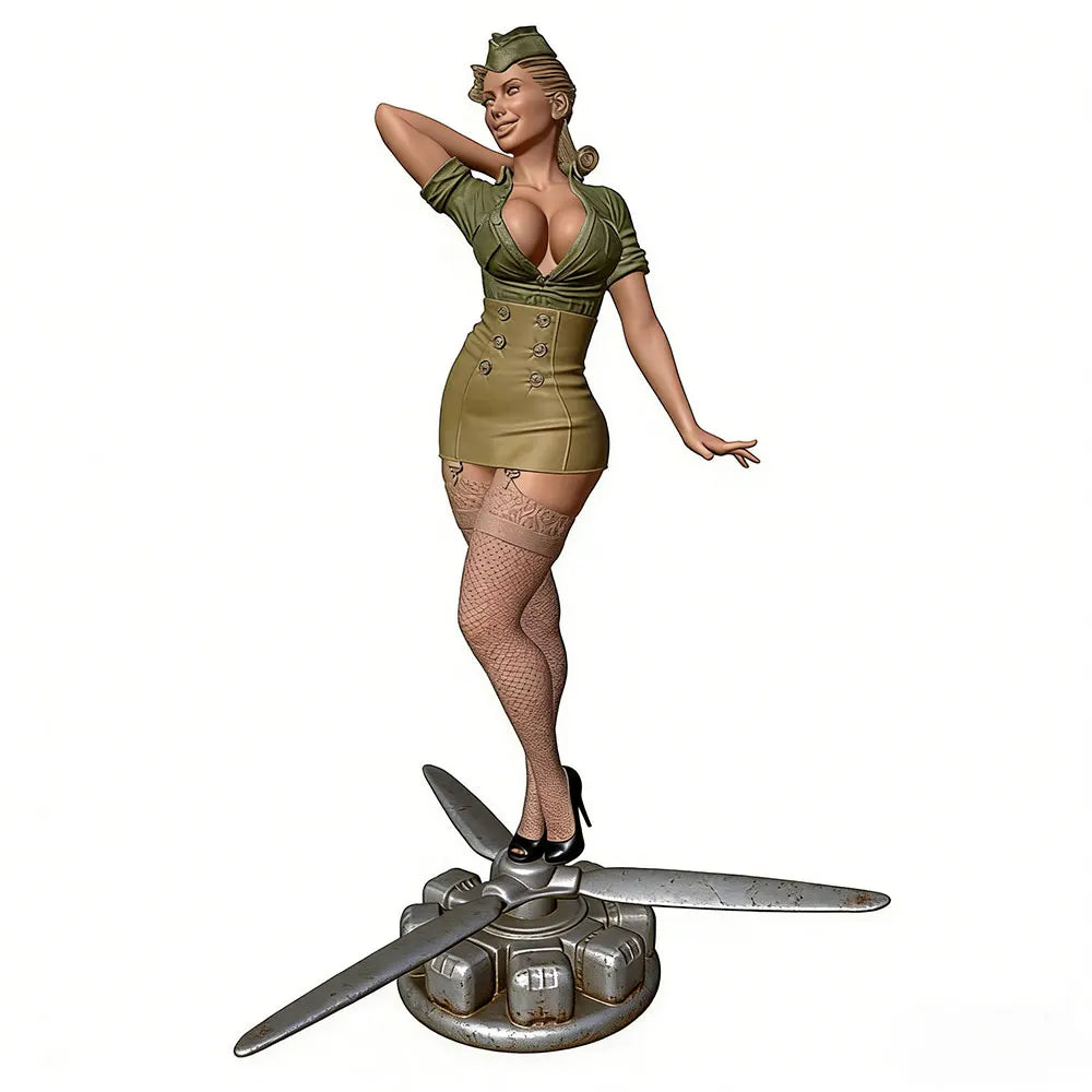 1/24 WWII Female Pilot, Resin Model Figure Kit, Unassembled and Unpainted