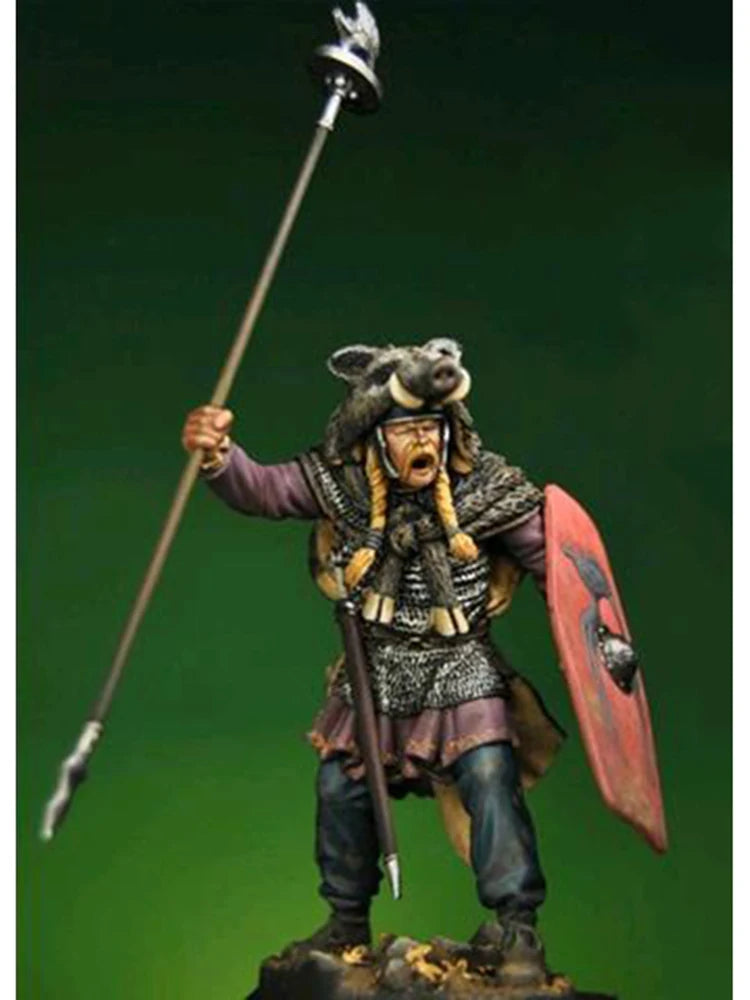 1/24 Dwarf Warrior with Axe and Shield, Resin Model Figure Kit, Fantasy Theme, Unassembled and Unpainted