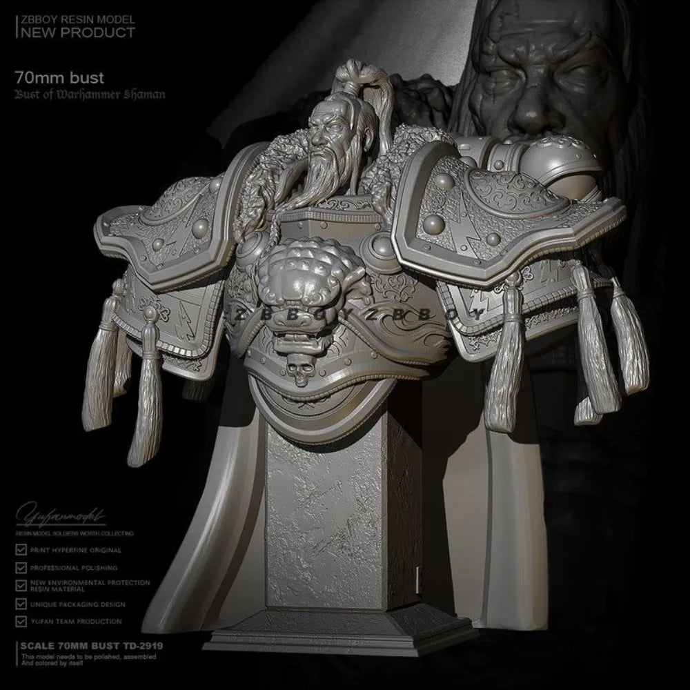 70mm General Tengger, Resin Model Bust Kit, Military Theme, Unassembled and Unpainted