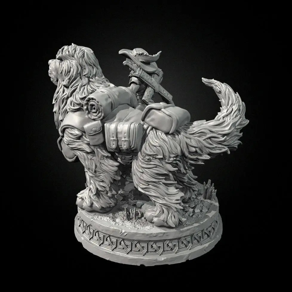 75mm Archer with Hunting Hound, 2 Figures, Resin Model Figure Kit, Fantasy Theme, Unassembled and Unpainted