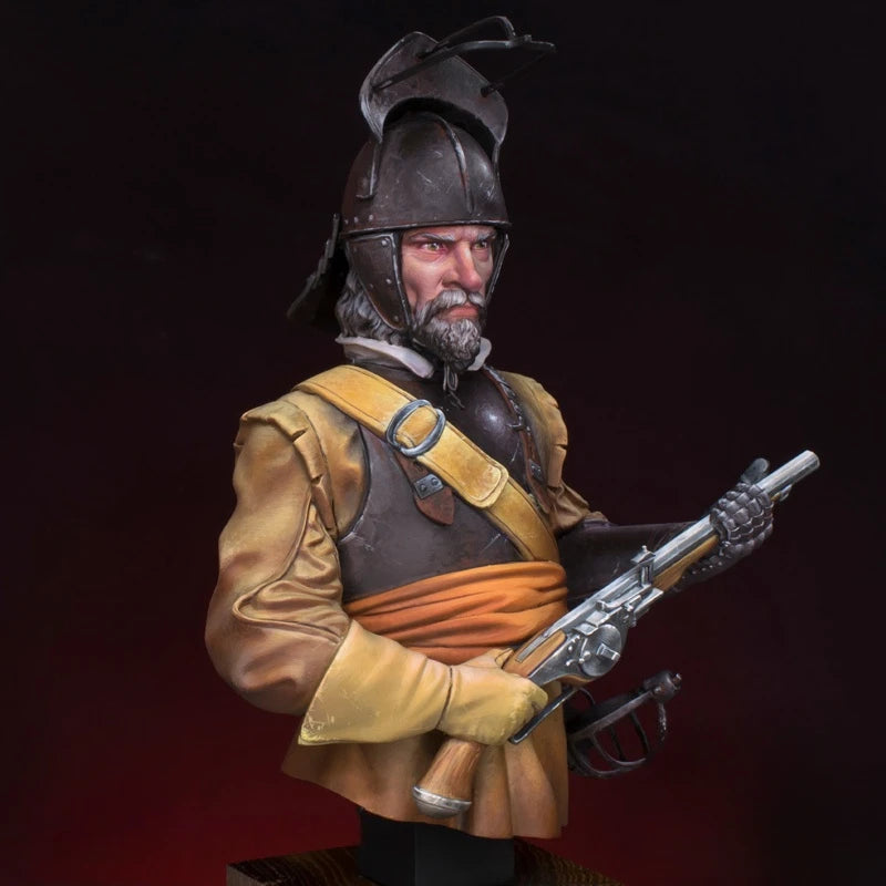 1/12 Napoleonic Bearded Knight with Crossbow, Resin Model Bust Kit, Unassembled and Unpainted