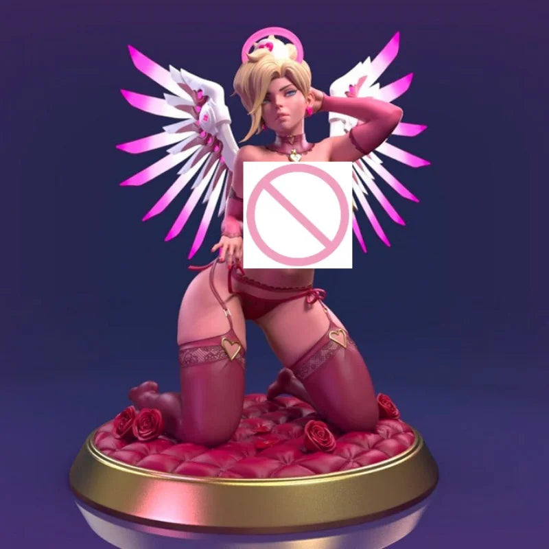 1/24 Pink Mercy Angel, Resin Model Figure Kit, Anime Theme, Unassembled and Unpainted