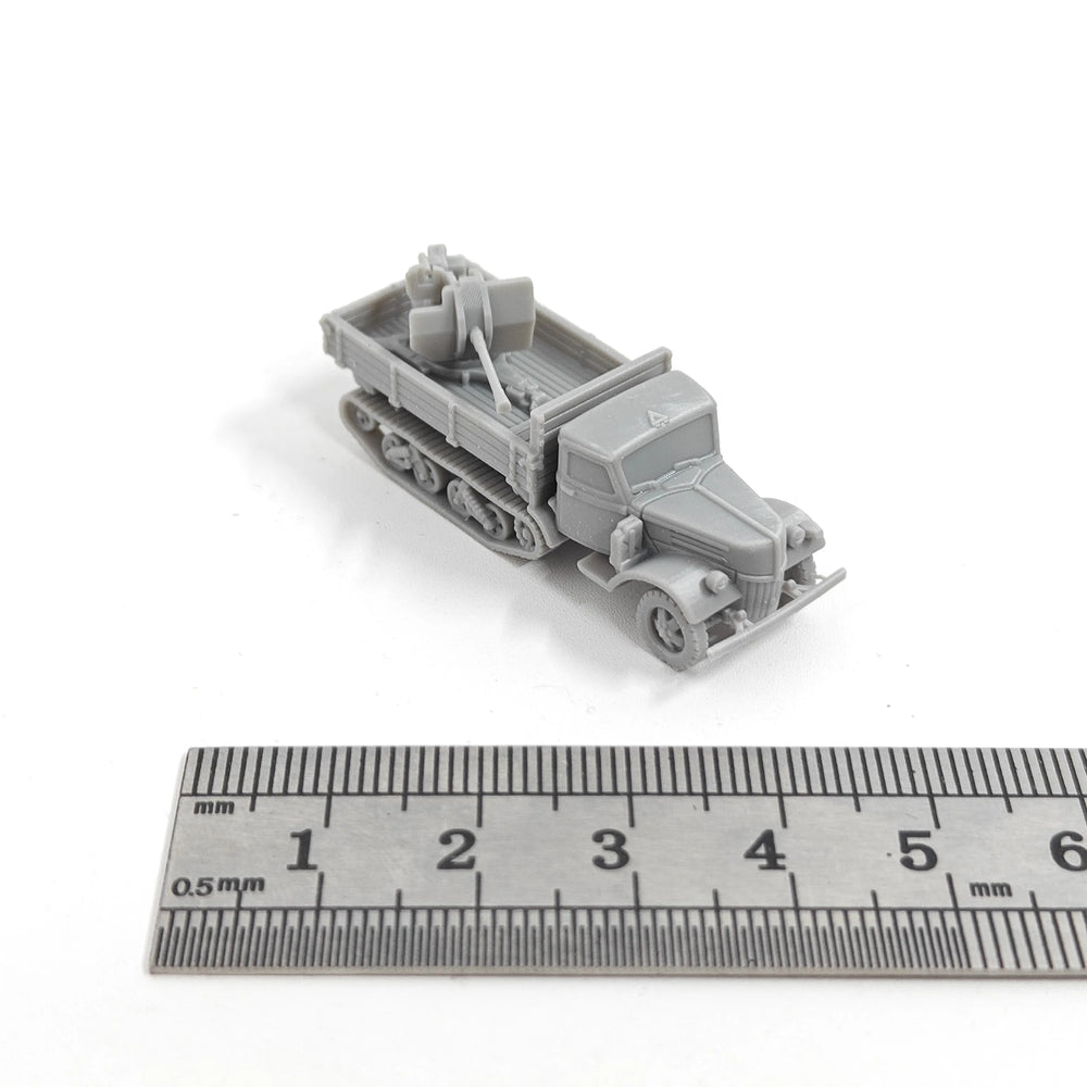 1/144 WWII German Maultier Flakwagen, Resin Model Vehicle Kit, Unassembled and Unpainted