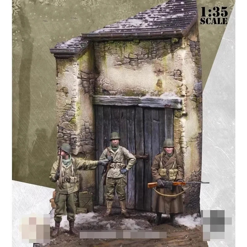 1/35 WWII British Infantry Squad Standing Pointing Greatcoat, 6 Figures, Resin Model Figure Kit, Unassembled and Unpainted