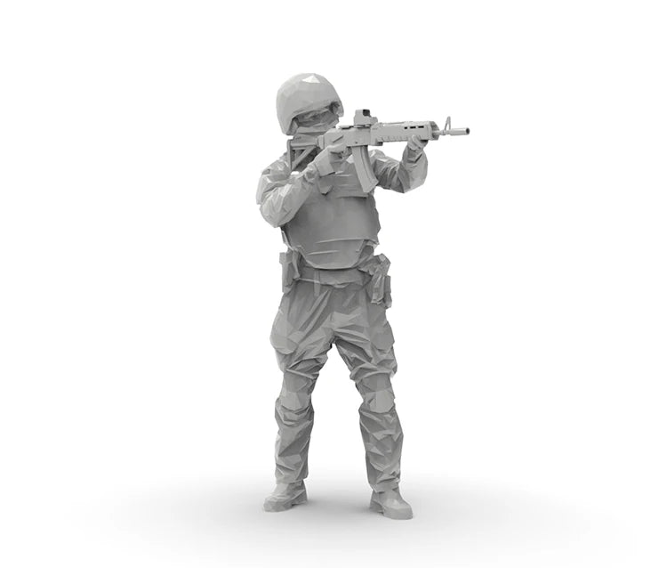 1/35 Modern Tactical Squad with Assault Rifles, 12 Figures, Resin Model Figure Kit, Unassembled and Unpainted