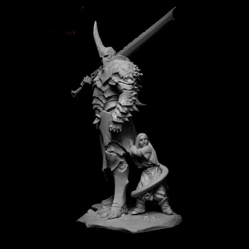 1/24 Demon with Child Set, 2 Figures, Resin Model Figure Kit, Fantasy Theme, Unassembled and Unpainted
