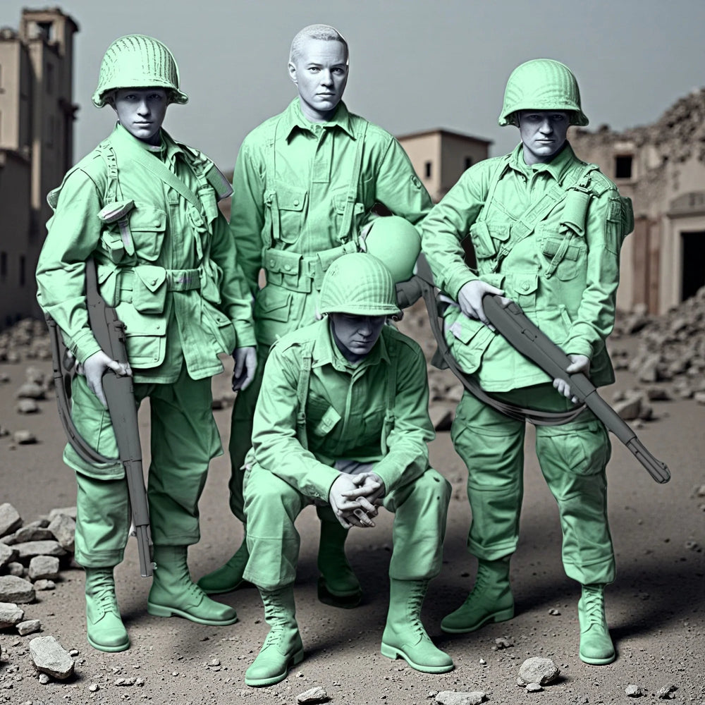 1/35 Modern US Infantry Squad Rifles Ready, 5 Figures, Resin Model Figure Kit, Unassembled and Unpainted
