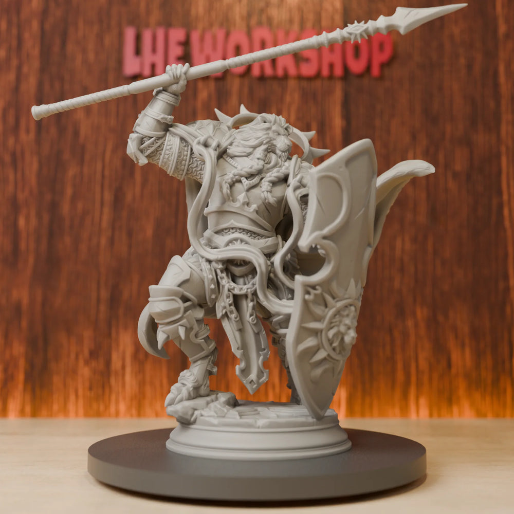 75mm Leonin Sun Paladin, Resin Model Figure Kit, Fantasy Theme, Unassembled and Unpainted