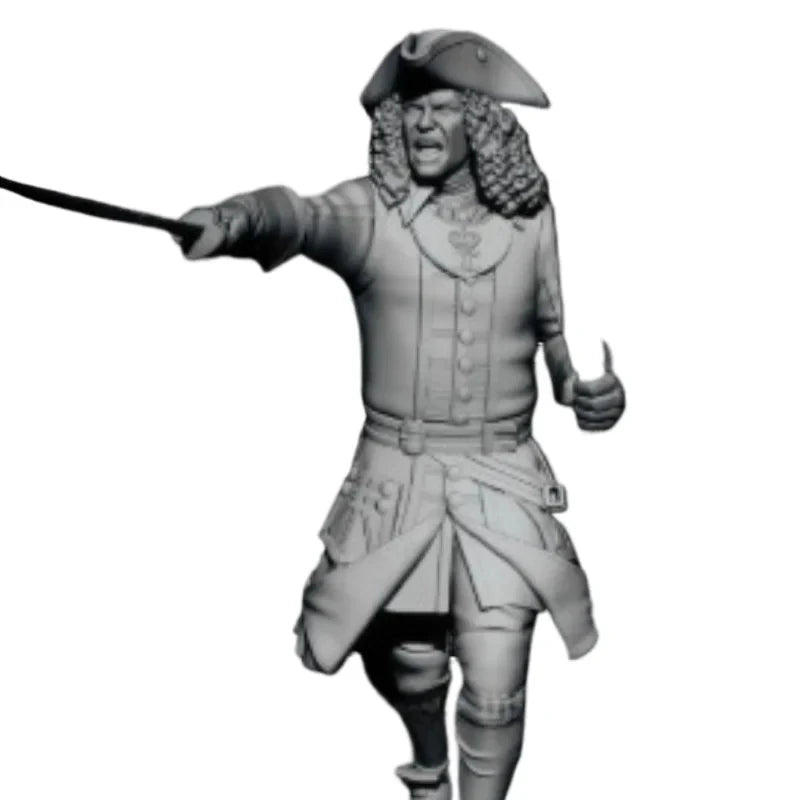 1/24 Great Northern War Swedish Officer, Resin Model Figure Kit, Military Theme, Unassembled and Unpainted