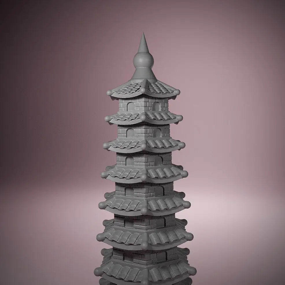80mm Chinese Wenchang Pagoda Architecture, Resin Model Terrain Kit, Historical Theme, Unpainted