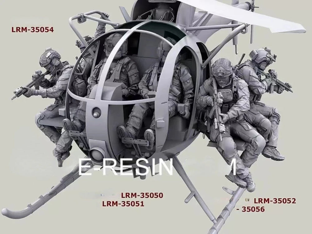 1/35 Modern US Helicopter Crew, 6 Figures, Resin Model Figure Kit, Unassembled and Unpainted