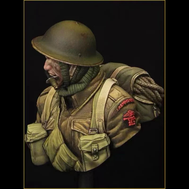1/10 WWI British Infantry Soldier Smoking, Resin Model Bust Kit, Unassembled and Unpainted