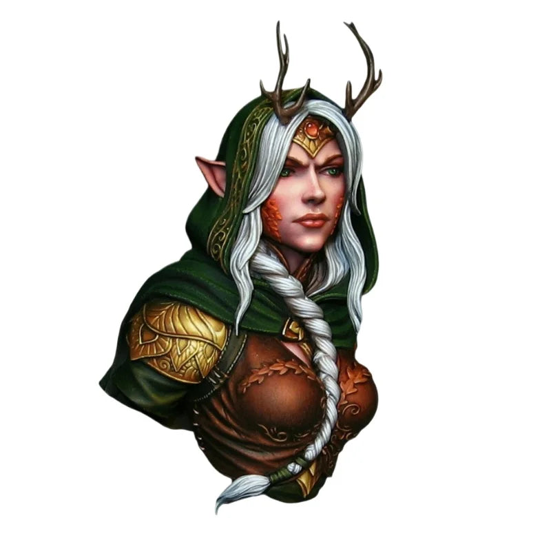 1/12 Elven Warrior Female, Resin Model Bust Kit, Fantasy Theme, Unassembled and Unpainted