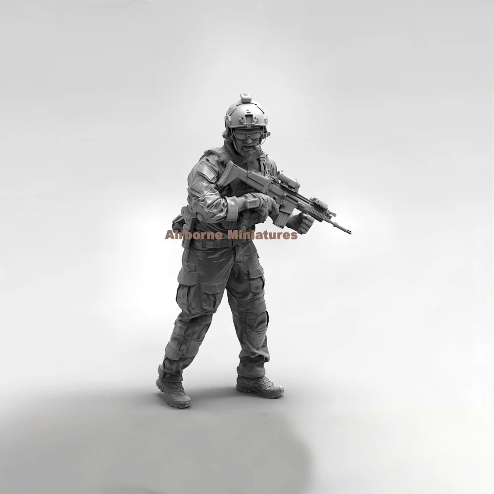 1/16 Modern Infantryman in Combat Ready Stance, Resin Model Figure Kit, Unassembled and Unpainted