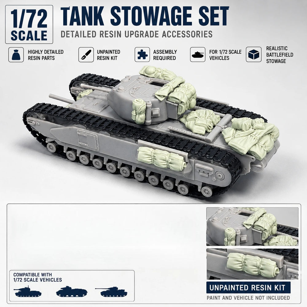 1/72 Modern Tank Stowage Upgrade Accessories, Resin Model Accessory Kit, Unpainted