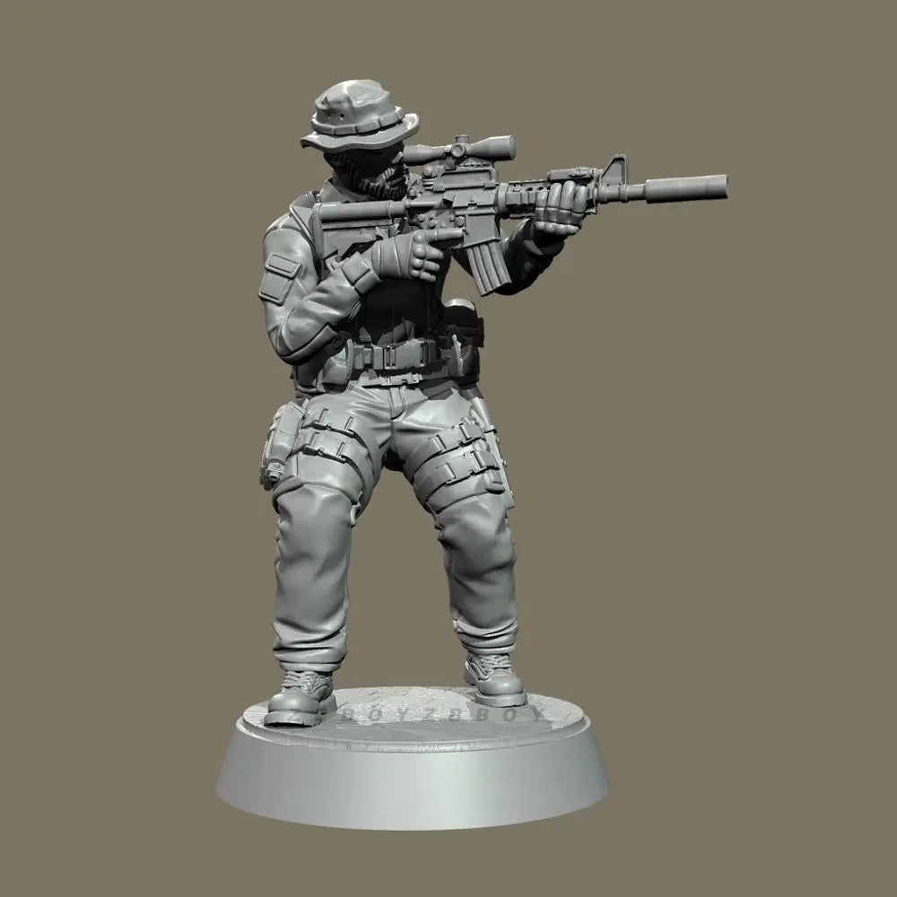 50mm Modern Special Forces Soldier, 3 Figures, Resin Model Figure Kit, Unassembled and Unpainted
