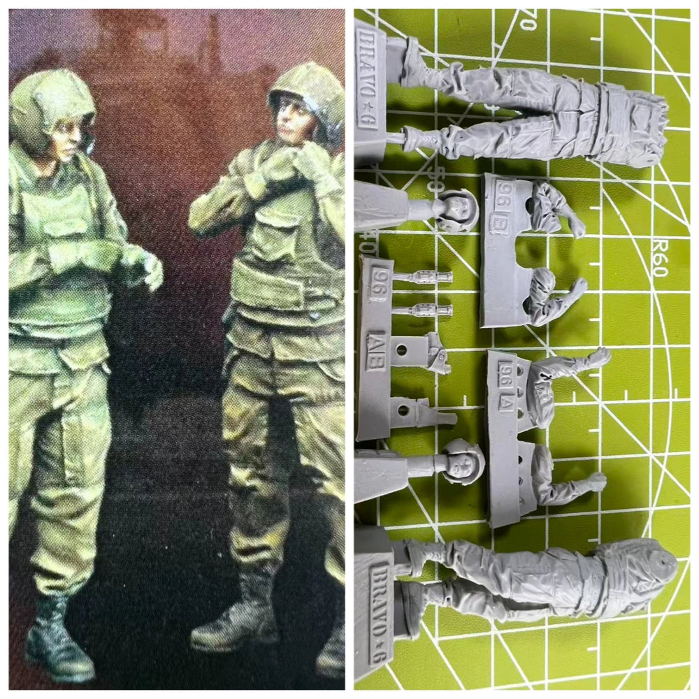 1/35 WWI US Infantry Squad, 2 Figures, Resin Model Figure Kit, Unassembled and Unpainted