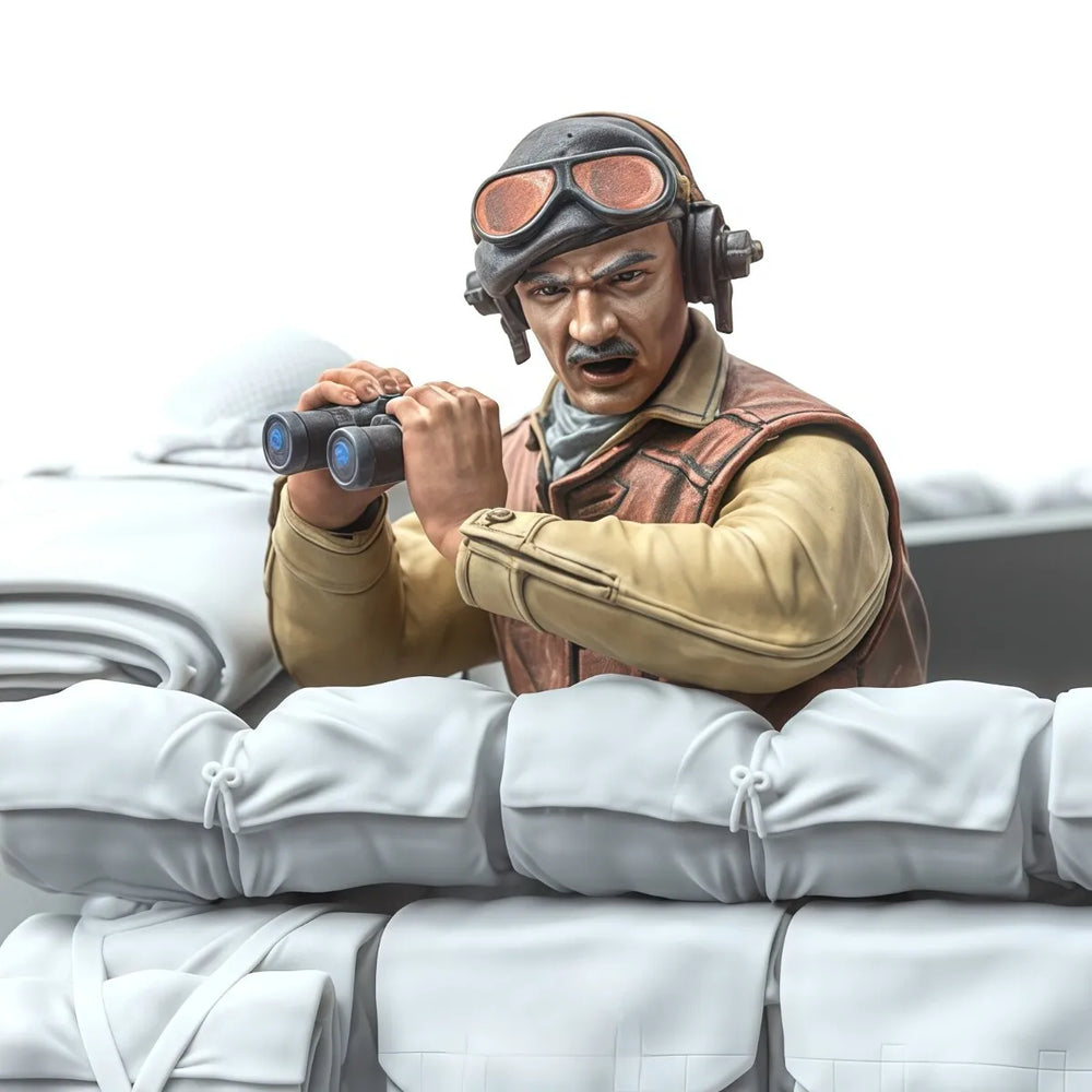 1/16 WWII US Tank Crew Operating Turret Gun, 3 Figures, Resin Model Figure Kit, Unassembled and Unpainted