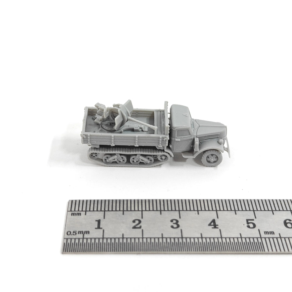 1/144 WWII German Maultier Flakwagen, Resin Model Vehicle Kit, Unassembled and Unpainted