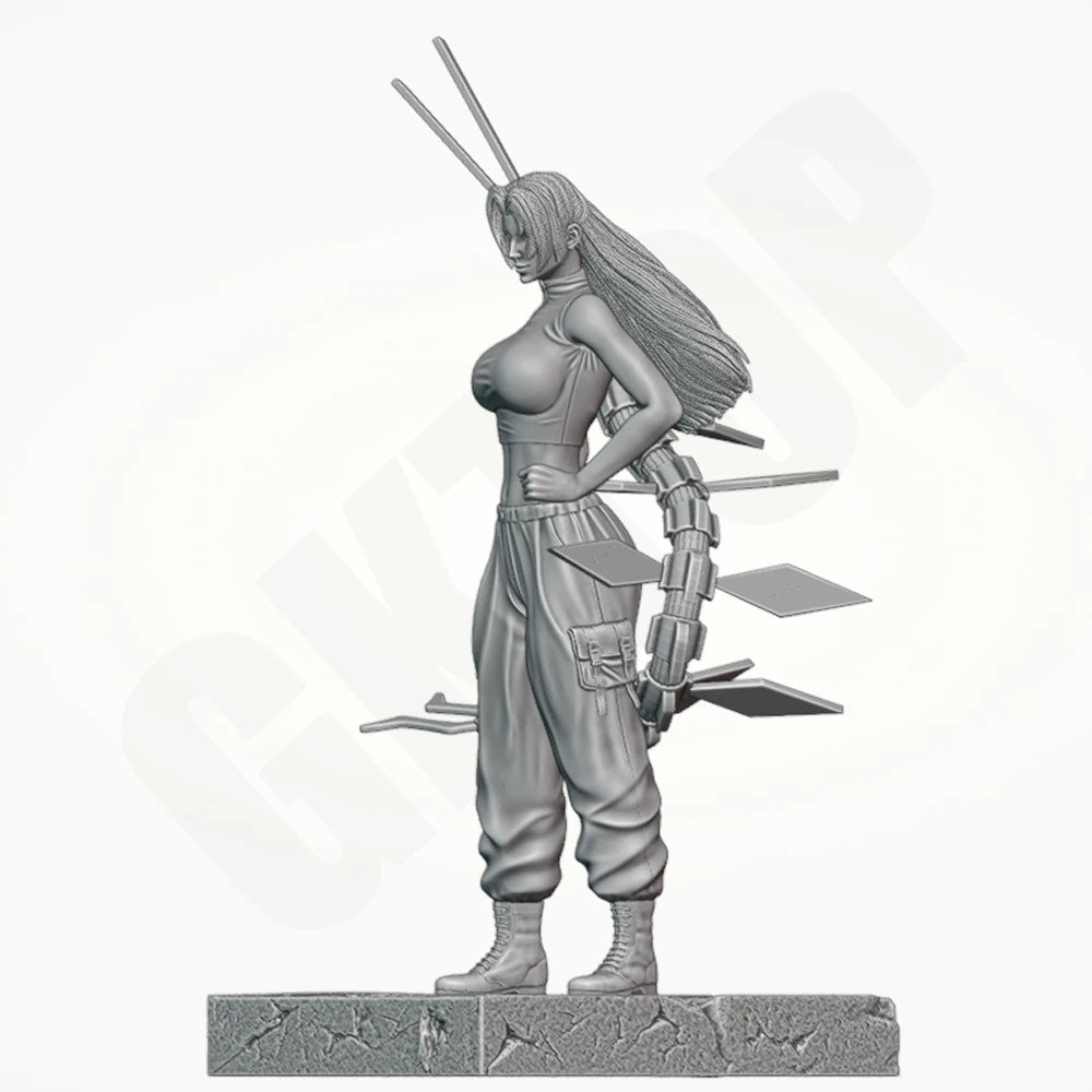 1/24 Female Barbarian with Dual Hatchets, Resin Model Figure Kit, Fantasy Theme, Unassembled and Unpainted