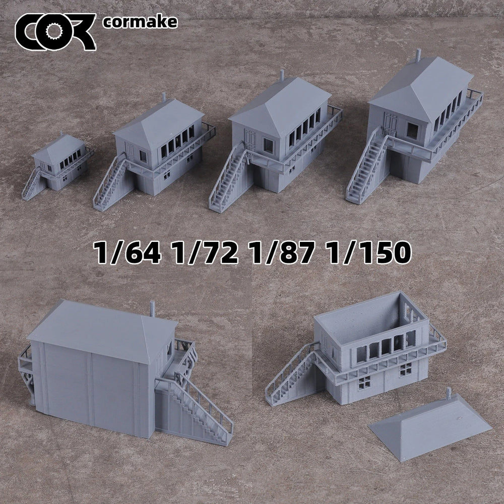 1/64 Railway Buildings, Resin Model Diorama Kit, Historical Theme, Unassembled and Unpainted