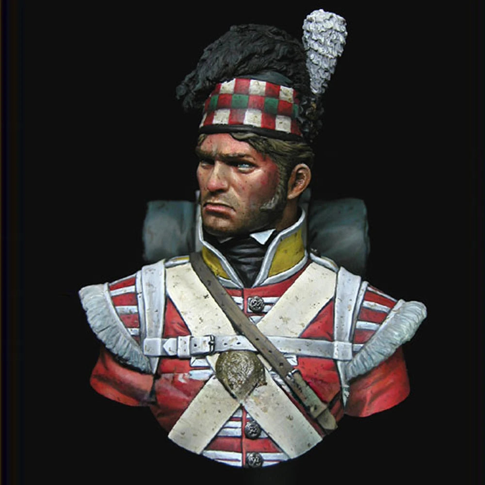 1/10 Napoleonic Gordon Highlanders, Resin Model Bust Kit, Unassembled and Unpainted