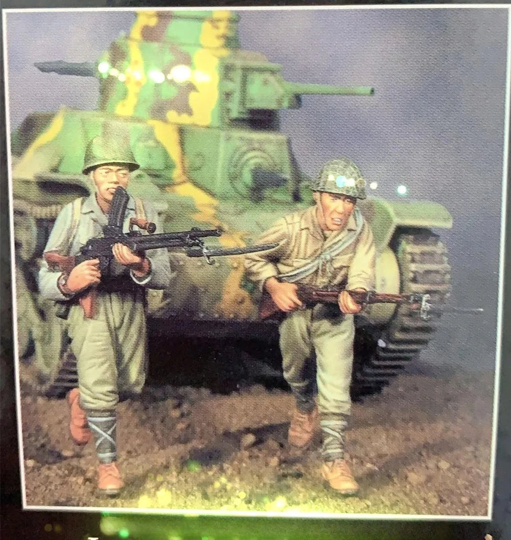 1/35 WWII Allied North Africa Campaign, 2 Figures, Resin Model Figure Kit, Unassembled and Unpainted