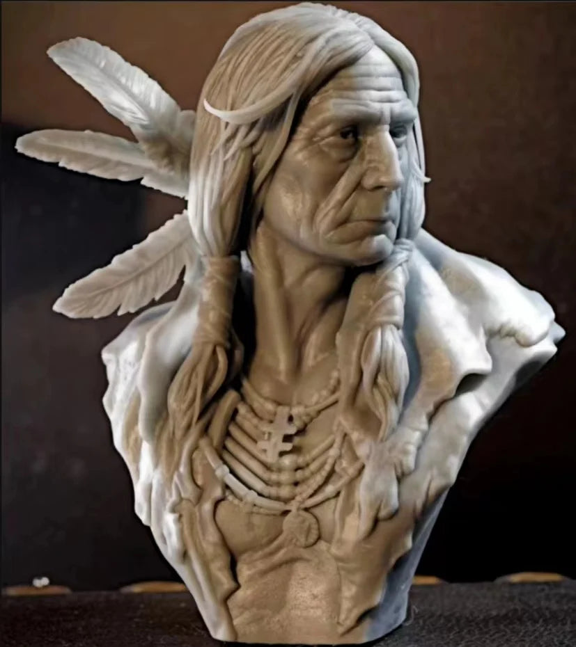 1/10 Native American, Resin Model Bust Kit, Mythology Theme, Unassembled and Unpainted